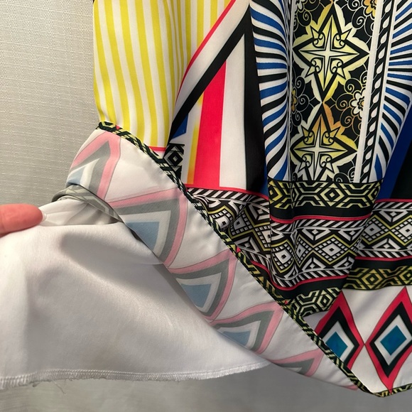 Point Bright Print Sleeveless Shift Dress Size Large - Picture 7 of 16